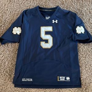 Stitched 5 Notre Dame Under Armour jersey